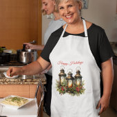 Prettig Kerstfeest Winterlantaarns Standaard Schort