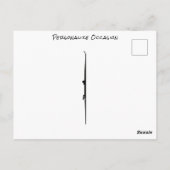 Prettig kerstfeest winters afdalen skivakantie briefkaart (Achterkant)