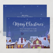 Prettig kerstfeest winters decor daken Festive Feestdagenkaart (Voorkant / Achterkant)