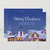 Prettig kerstfeest winters decor dakranden Kerstmi Aankondigingskaart (Voorkant / Achterkant)