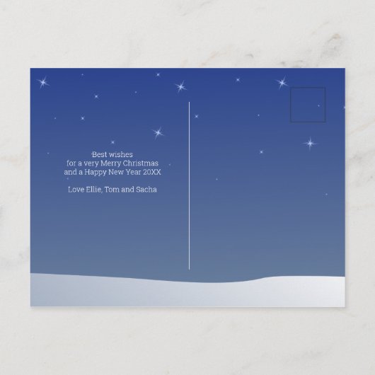 Prettig kerstfeest winters decor dakranden Kerstmi Aankondigingskaart (Achterkant)