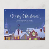 Prettig kerstfeest winters decor dakranden Kerstmi Aankondigingskaart (Voorkant)