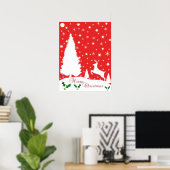 Prettig Kerstfeest Winterse Sneeuwvlokken Poster (Thuiskantoor)