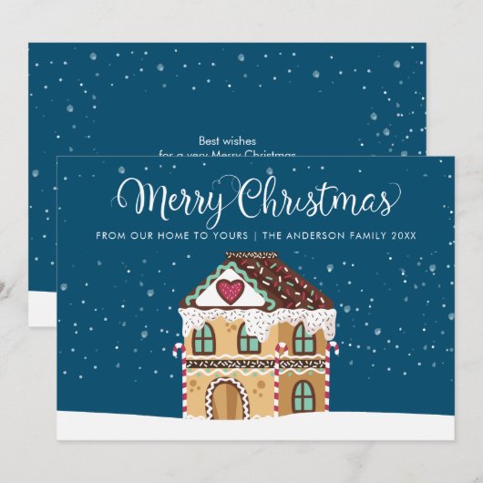 Prettig kerstfeest Wintervakantie Kerstkoek Feestdagenkaart (Voorkant / Achterkant)