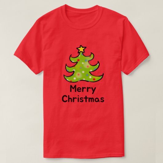 Prettig kerstfeest Wispelturige boomontwerp T-shirt (Design voorkant)
