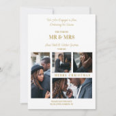 Prettig kerstfeest Wit & Goud Eenvoudig 4 Meerdere Feestdagenkaart (Voorkant)