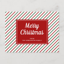 Prettig kerstfeest Wit Rode Strepen