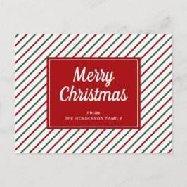 Prettig kerstfeest Wit Rode Strepen Briefkaart