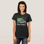 Prettig kerstfeest Witte Buffalo geruite boom mann T-shirt (Voorkant volledig)