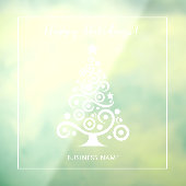 Prettig Kerstfeest Witte Kerstboom Decoratie Raamsticker (Vel 3)