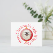 Prettig kerstfeest Witte Pekingees Feestdagenkaart (Staand voorkant)