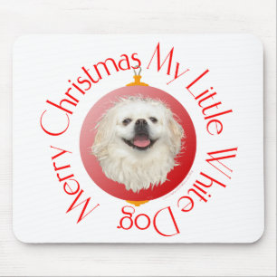 Prettig kerstfeest Witte Pekingees Muismat