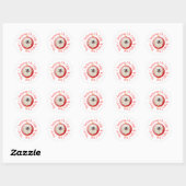Prettig kerstfeest Witte Pekingees Ronde Sticker (Vel)