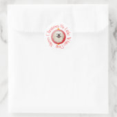 Prettig kerstfeest Witte Pekingees Ronde Sticker (Tas)