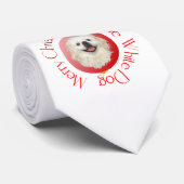 Prettig kerstfeest Witte Pekingees Stropdas (Opgerold)