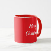 Prettig kerstfeest Witte Script Minimalistisch Mok (Voorkant rechts)