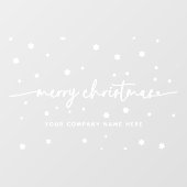 Prettig Kerstfeest Witte Sneeuwvlokken Zakelijk We Raamsticker (Vel)