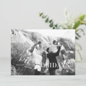 Prettig Kerstfeest Witte Tekst Foto Kerstkaart Kaart (Staand voorkant)