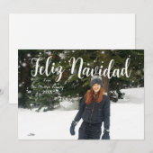 PRETTIG KERSTFEEST Witte Type Aangepaste Kerst Fot Feestdagenkaart (Voorkant / Achterkant)