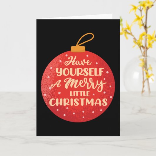 Prettig Kerstfeest, Xmas Bal Kaart (Gele Bloem)