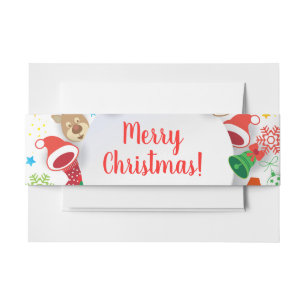 Prettig Kerstfeest! XMAS Gelukkig Nieuwjaar Decora Uitnodigingen Wikkel