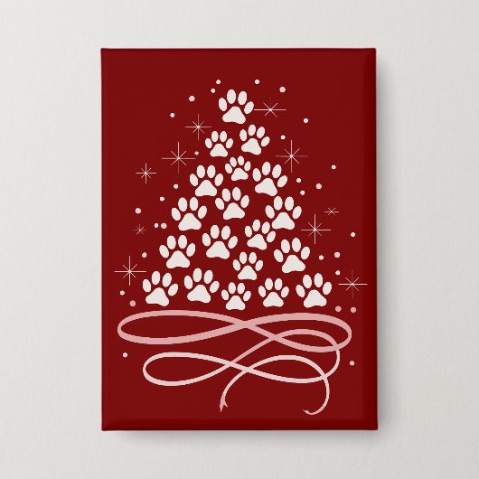 Prettig kerstfeest Xmas hond huisdier boom winter  Button (Voorkant)