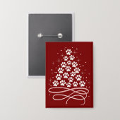 Prettig kerstfeest Xmas hond huisdier boom winter  Button (Voorkant / Achterkant)