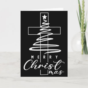 Prettig kerstfeest Xmas Kruis Christelijk Jezus Fa Kaart