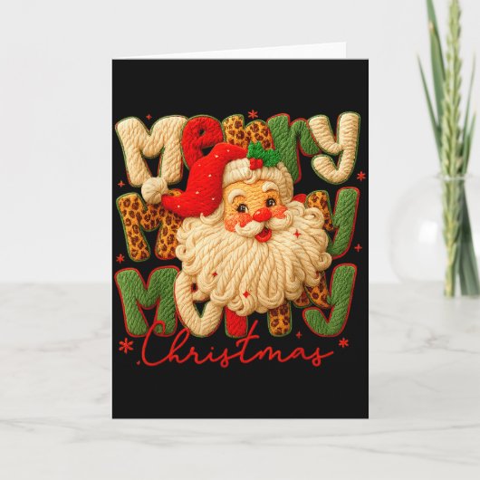 Prettig kerstfeest Xmas Sfeer Kerstman Latch Hook  Kaart (Voorkant)