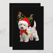 Prettig kerstfeest Xmas Westie Hond Rendier Cospla Kaart (Voorkant / Achterkant)