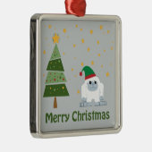 Prettig kerstfeest Yeti Metalen Ornament (Rechts)
