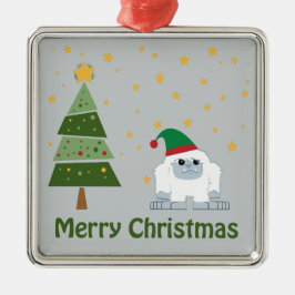 Prettig kerstfeest Yeti Metalen Ornament
