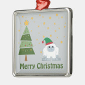 Prettig kerstfeest Yeti Metalen Ornament (Links)