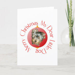 Prettig kerstfeest Yorkshire Terrier Feestdagen Kaart