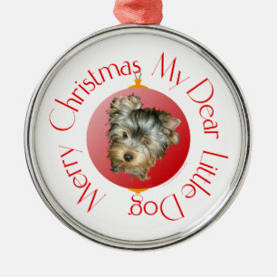 Prettig kerstfeest Yorkshire Terrier Metalen Ornament