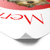 Prettig kerstfeest Yorkshire Terrier Poster (Hoek)