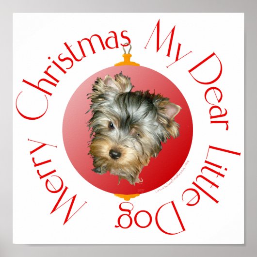 Prettig kerstfeest Yorkshire Terrier Poster (Voorkant)