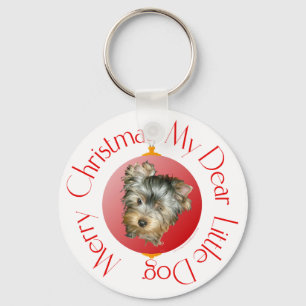 Prettig kerstfeest Yorkshire Terrier Sleutelhanger