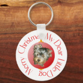 Prettig kerstfeest Yorkshire Terrier Sleutelhanger (Voorkant)