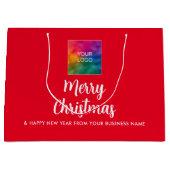 Prettig Kerstfeest Zakelijk Bedrijfslogo Hier Groot Cadeauzakje (Voorkant)