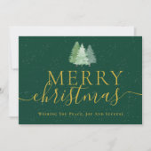 Prettig kerstfeest Zakelijk logo Moderne dennenbom Feestdagenkaart (Voorkant)