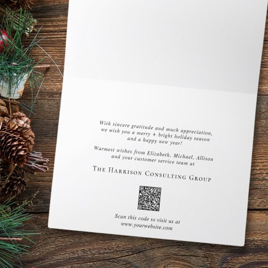 Prettig Kerstfeest Zakelijk Logo QR Code Blauw Feestdagen Kaart