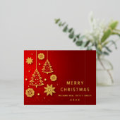 Prettig Kerstfeest Zakelijke Groet Goud Folie Feestdagen Briefkaart (Staand Voorkant)