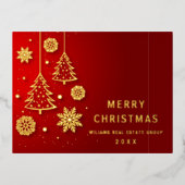 Prettig Kerstfeest Zakelijke Groet Goud Folie Feestdagen Briefkaart (Voorkant)