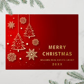 Prettig Kerstfeest Zakelijke Groet Goud Folie Feestdagen Briefkaart