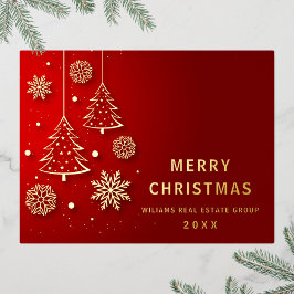 Prettig Kerstfeest Zakelijke Groet Goud Folie Feestdagen Briefkaart