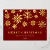 Prettig Kerstfeest Zakelijke Groet Goud Folie Feestdagenkaart (Voorkant)