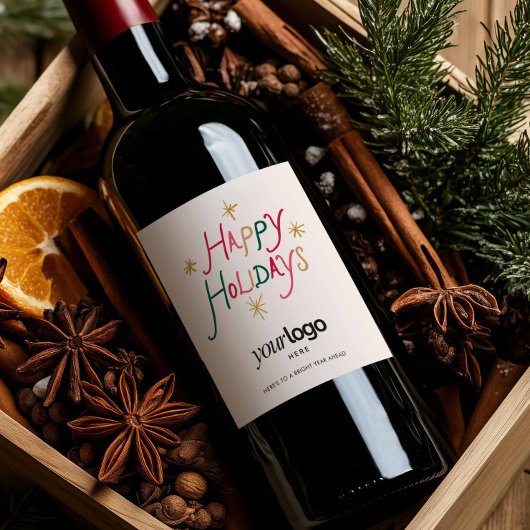 Prettig Kerstfeest Zakelijke Wijnfleslabel Wijn Etiket