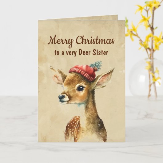 Prettig kerstfeest zeer hert zus kaart (Gele Bloem)