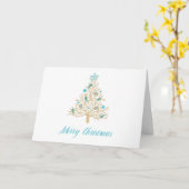 Prettig kerstfeest Zeeschelp Kerstboom Kaart (Gele Bloem)